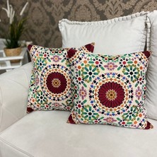 Körfez Kırlent Goblen Dokuma Kırlent Kılıfı 2'li  Karışık Kombin Set