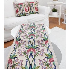 Körfez Kırlent Goblen Dokuma Kırlent Kılıfı ve Runner 2+1 Set