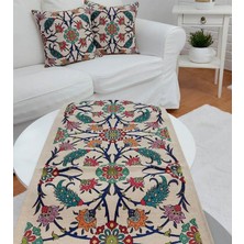 Körfez Kırlent Goblen Dokuma Kırlent Kılıfı ve Runner 2+1 Set