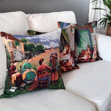 Körfez Kırlent Goblen Dokuma Kırlent Kılıfı 3'lü Karışık Kombin Set