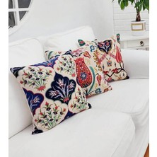 Körfez Kırlent Goblen Dokuma Kırlent Kılıfı 3'lü Karışık Kombin Set