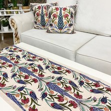 Körfez Kırlent Goblen Dokuma Kırlent Kılıfı ve Runner 2+1 Set