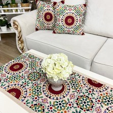 Körfez Kırlent Goblen Dokuma Kırlent Kılıfı ve Runner 2+1 Set