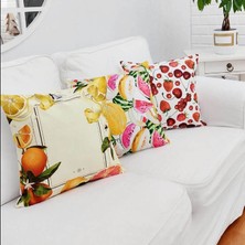 Körfez Kırlent Yaz Meyveleri Kırlent Kılıfı 3'lü Kombin Set