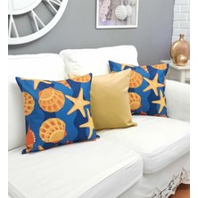 Körfez Kırlent Marin Desen Kırlent Kılıfı 3'lü Kombin Set