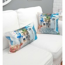 Körfez Kırlent Yaz Desen Kırlent Kılıfı 2'li  Kombin Set