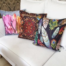 Körfez Kırlent Karışık Desen Kırlent Kılıfı 3'lü Kombin Set