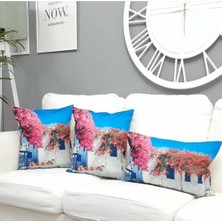 Körfez Kırlent Ilkbahar Desen Kırlent Kılıfı 3'lü Kombin Set