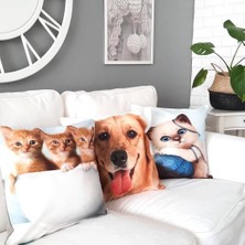 Körfez Kırlent Hayvanlar Baskılı Kırlent Kılıfı 3'lü Kombin Set