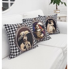 Körfez Kırlent Sevimli Hayvan Figürlü Kırlent Kılıfı 3'lü Kombin Set