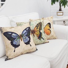 Körfez Kırlent Kelebek Desen Kırlent Kılıfı 3'lü Kombin Set