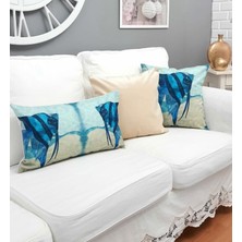 Körfez Kırlent Marin Desen Kırlent Kılıfı 3'lü Kombin Set