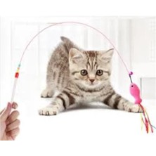 Birlik Toys Kedi Oyuncak Peluş Balık Hedef Çıngırak Oyun Oltası 90 cm