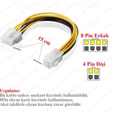 BK Teknoloji Atx 4pin Dişi Eps 8pin Erkek Güç Kablosu Adaptörü Cpu Güç