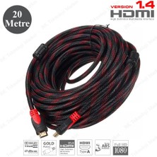 BK Teknoloji Full Hd 3D Örgülü HDMI Kablo - 20 Metre