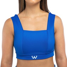 Wiawi Kadın Kalın Askılı Spor Sütyeni Atlet Esnek Crop Top - Eternity Mavi