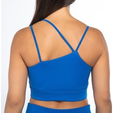 Wiawi Kadın Ince Askılı Spor Sütyeni Atlet Esnek Crop Top - Eternity Mavi