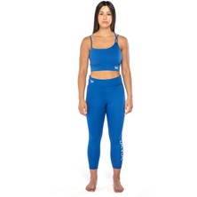 Wiawi Kadın Ince Askılı Spor Sütyeni Atlet Esnek Crop Top - Eternity Mavi