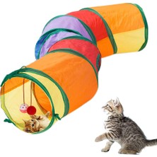 TopOne Renkli Kedi Tüneli Kapalı Oyuncak (120*25 Cm) (Yurt Dışından)