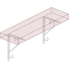 Nzb Ferforje Raf Altı Ayak Dekoratif Raf Tutucu Beyaz Montaj Aparatı 2 Adet 155 x 230 mm (Büyük Boy)