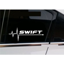 Oto Sticker Suzuki Swift Nabız Kalp Atışı Sticker 2 Adet