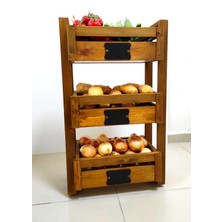 Wood Retro Woodretroahşap Sebzelik, Mutfak Organizeri, Büyük Boy