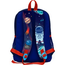 Coral High Kids Dört Bölmeli Okul Sırt Çantası Saks Mavi Astronot Desenli 23724