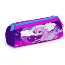 Coral High Kids Üç Bölmeli Kalem Kutusu Mor Pembe Unicorn Desenli 22008