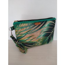 Merih Desing Store Palmiye Yaprkdesenli Clutch Çanta