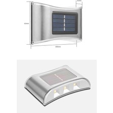 Technojet 2ADET 6ledli Modern Solar Duvar Lamba Dekorasyon Aydınlatma Metal Aplik Güneş Enerji