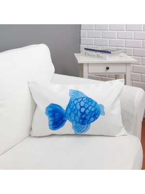 Körfez Kırlent Marin Desenli Dikdörtgen Kırlent Kılıfı