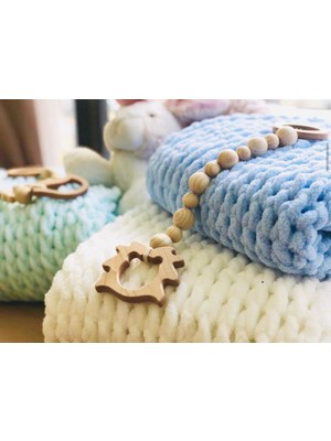 Mothercare Wellsoft Pufy El Örgüsü Battaniye Mavi