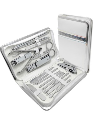 Chavin Deri Çantalı 21 Parça Çelik Manikür Tırnak Makası Seti Cın368by