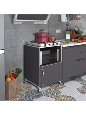 Kenzlife ocak dolabı revbahar gri 85*60*56 hazır mutfak klasik set üstü ocak için arkalıksız