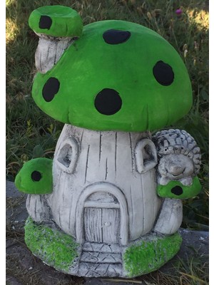 LS BOTANİK Mantar Ev Yeşil Bahçe Heykeli  Biblosu