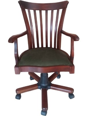 Mobilya Baba Şerit Çalışma Koltuğu Amortisörlü Ceviz Koyu