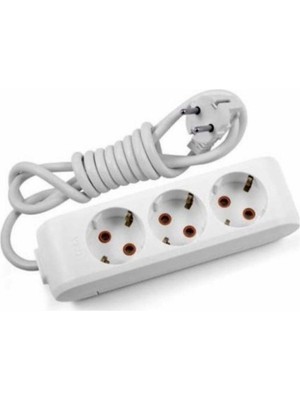 Guru Sepeti Viko 3 Lü Üçlü Topraklı Uzatma Kablolu Grup Priz 3 mt