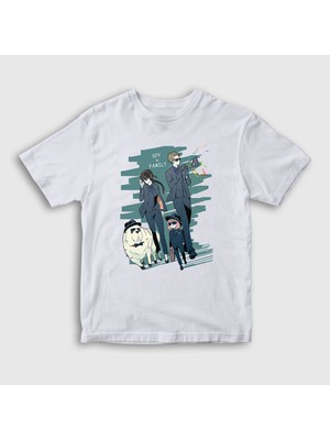 Presmono Unisex Çocuk Beyaz All Anime Spy x Family T-Shirt