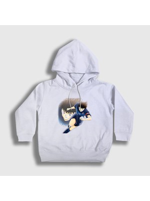 Presmono Unisex Çocuk Beyaz Futbol Anime Kaptan Captain Tsubasa Kapüşonlu Sweatshirt