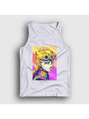 Presmono Unisex Beyaz Giorno Giovanna Anime Jojo Atlet