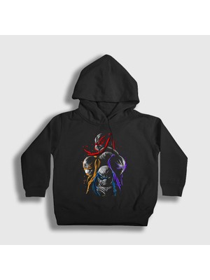 Presmono Unisex Çocuk Siyah Poster V2 Teenage Mutant Ninja Turtles Kapüşonlu Sweatshirt