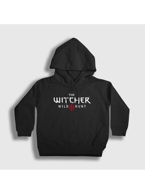 Presmono Unisex Çocuk Siyah Wild Hunt Dizi Witcher Kapüşonlu Sweatshirt