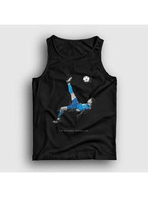 Presmono Unisex Siyah Reverse Shot Rövaşata Cristiano Ronaldo Atlet