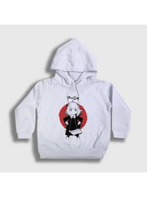 Presmono Unisex Çocuk Beyaz Anya Forger Anime Spy X Family Kapüşonlu Sweatshirt