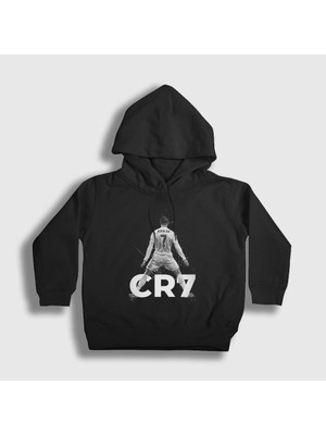 Presmono Unisex Çocuk Siyah Stance Futbol Cr7 Cristiano Ronaldo Kapüşonlu Sweatshirt