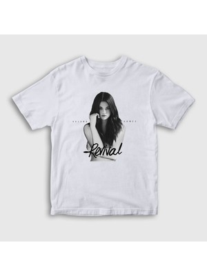 Presmono Unisex Çocuk Beyaz Revival Selena Gomez T-Shirt