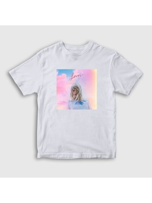 Presmono Unisex Çocuk Beyaz Lover V2 Taylor Swift T-Shirt