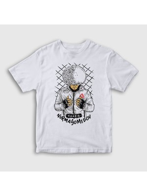 Presmono Unisex Çocuk Beyaz Pray Ufc Khabib Nurmagomedov T-Shirt
