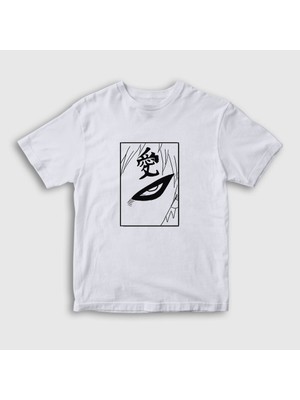 Presmono Unisex Çocuk Beyaz Gaara Anime Naruto T-Shirt