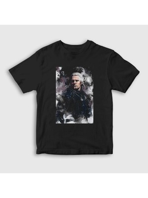 Presmono Unisex Çocuk Siyah Geralt Of Rivia Dizi Witcher T-Shirt